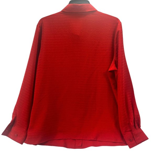 Apparenza women long sleeve shirt, color red, size L, button down - Picture 2 of 11